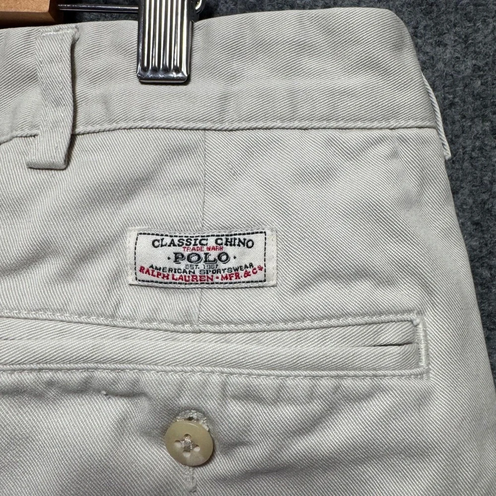 Polo Ralph Lauren Andrew Pant 40x29 Khaki Pleated Mens Classic Chino ( Fits 36 )